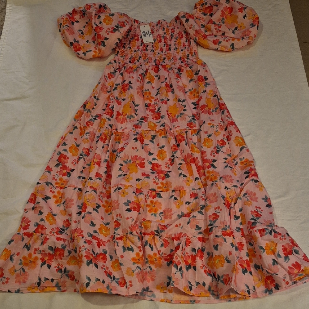 Petal & Pup Pink and Orange Textured Dress
